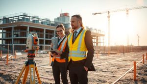 Tyczenie budynku Busko-Zdrój